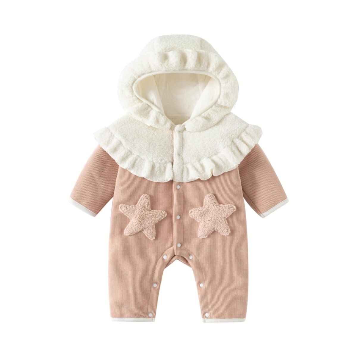 ჩვილი გოგოს თბილი კომბინიზონი