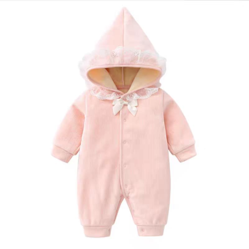 ახალშობილი გოგოს თბილი კომბინიზონი